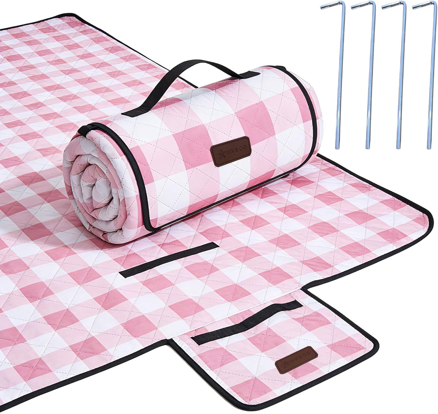 Manta Picnic Gingham 80x80pulg Impermeable Plegable
