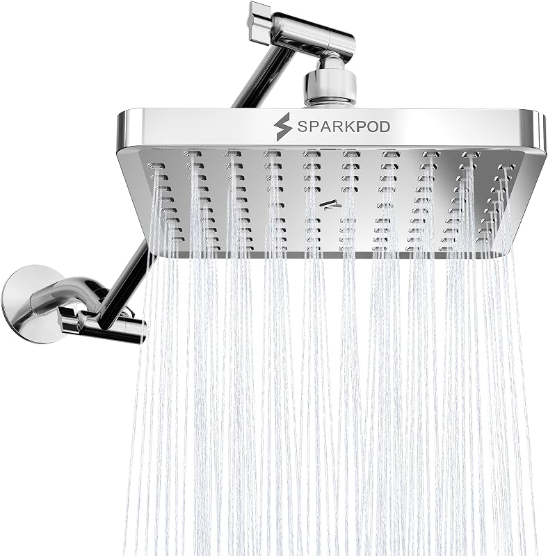 Cabezal ducha lluvia cuadrado con brazo ajustable