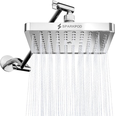 Cabezal ducha lluvia cuadrado con brazo ajustable