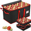 Caja almacenamiento adornos Navidad 8 bandejas 600D negro