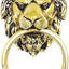 Lionero puerta cabeza 7.1" latón macizo antiguo