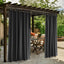 Cortinas impermeables exteriores 90% opacas set 2 negro