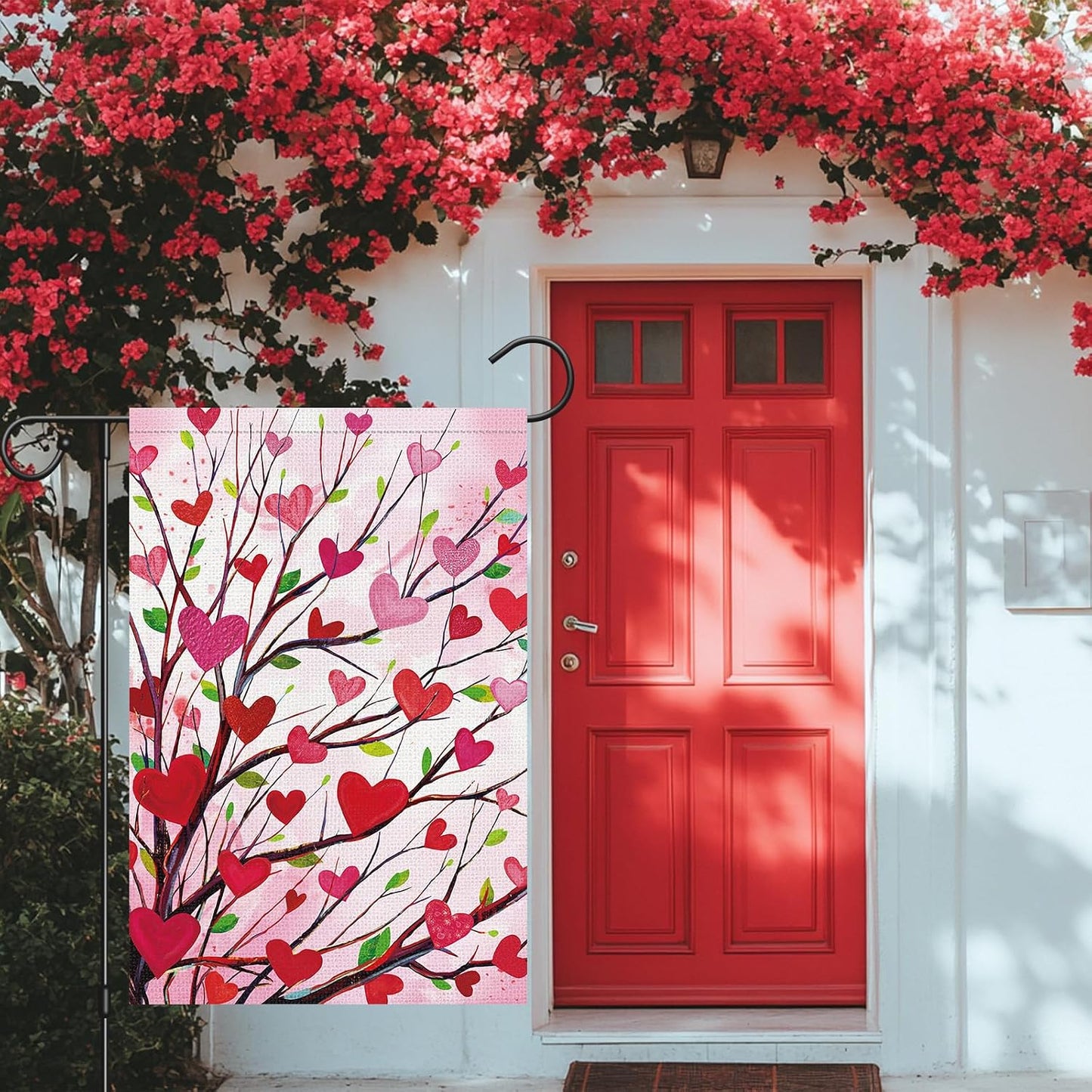 Bandera jardín corazón amor 12x18pulg arpillera