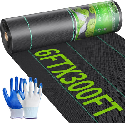 Tela geotextil tejida 6x300pies para control de malezas