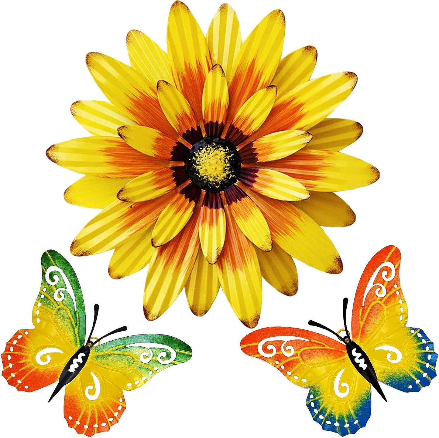 Decoración pared metal mariposa set 3 pzas