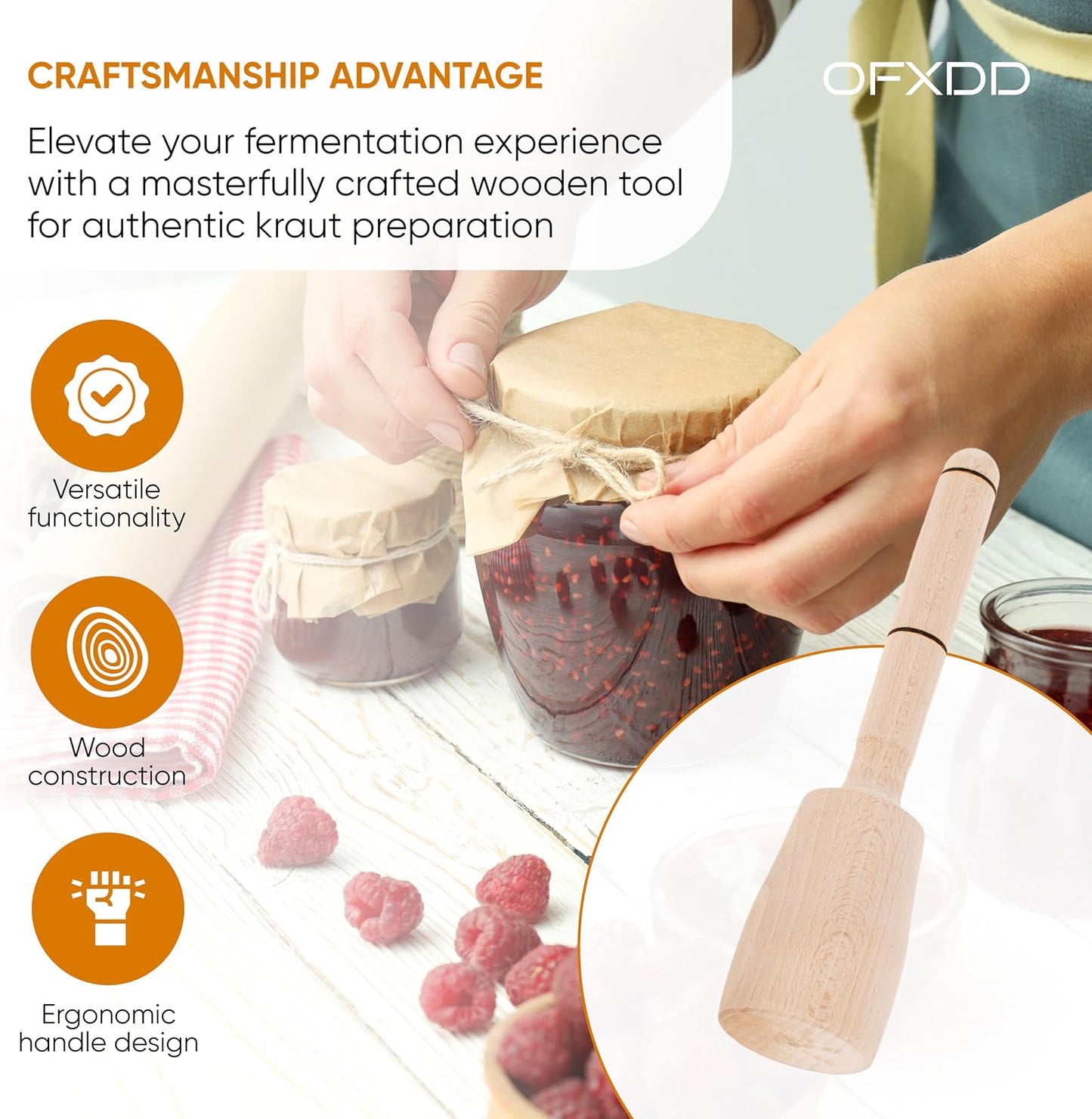 Triturador papas madera set 2 manipulador repollo cortador cocina