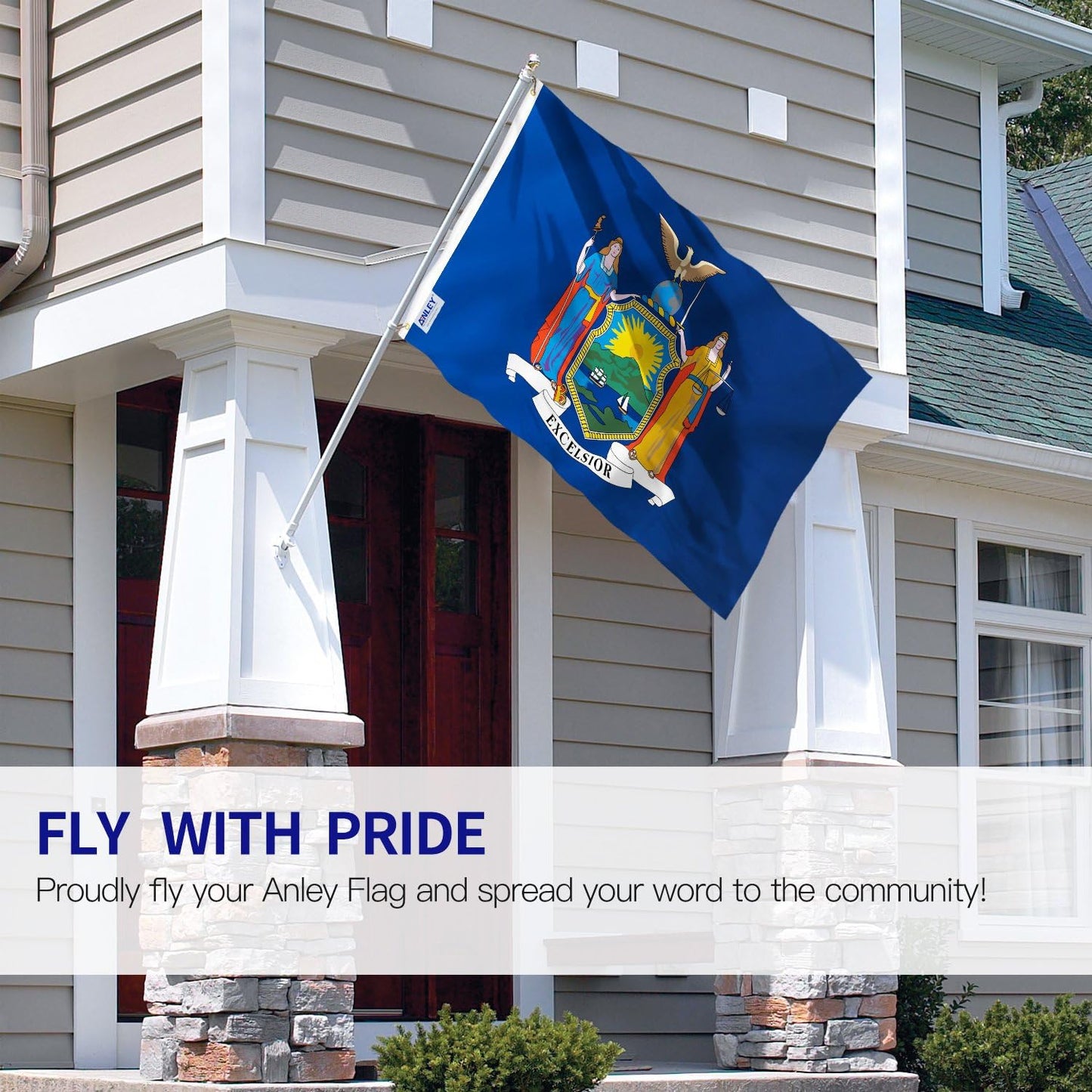 Bandera con estados EE.UU. New York
