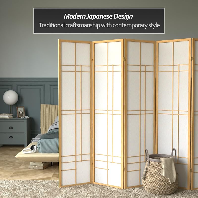 Pantalla Eudes Shoji 6ft natural 5 paneles