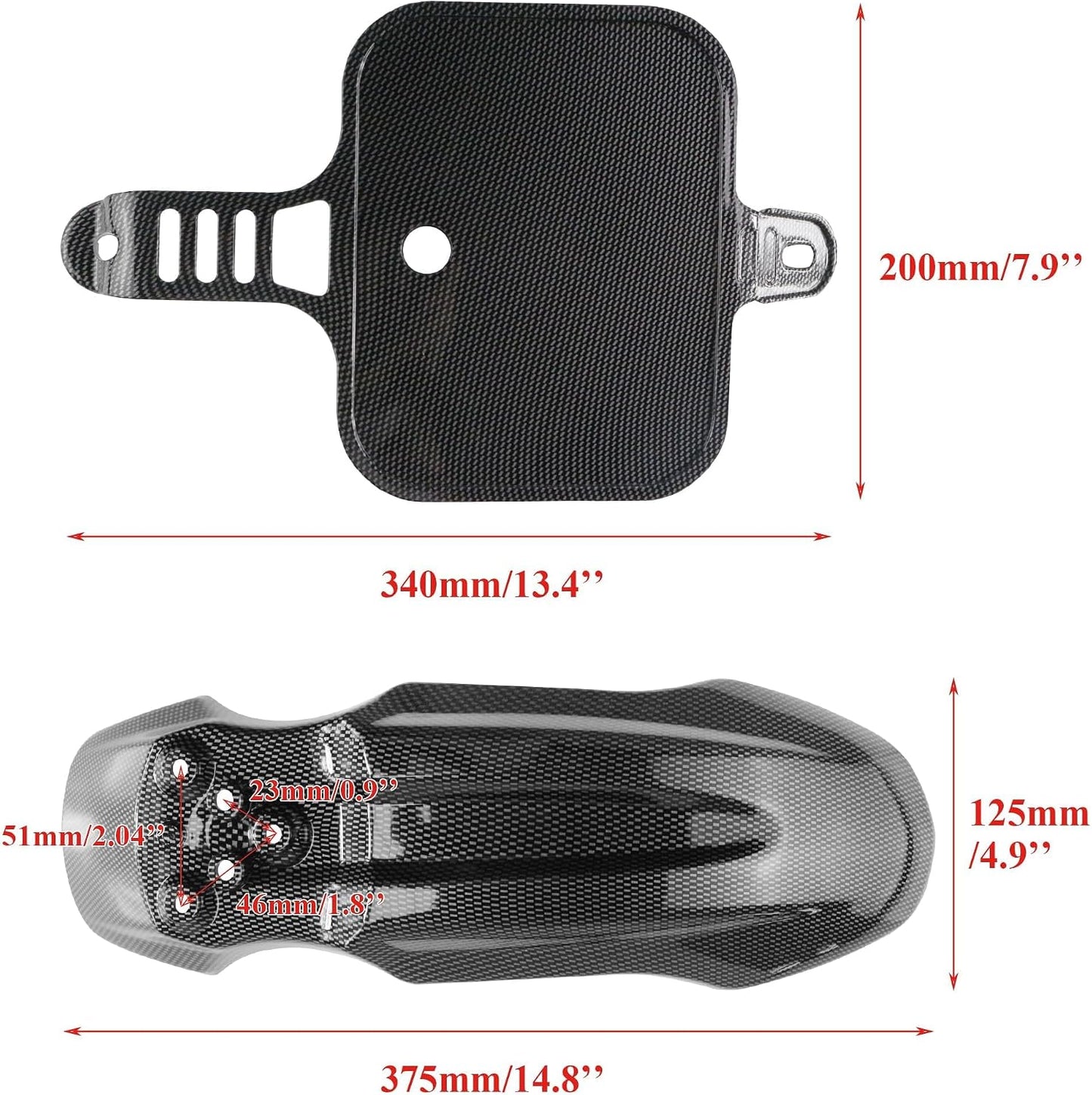 Kit guardabarros fibra carbono CRF50 XR50 107-125cc