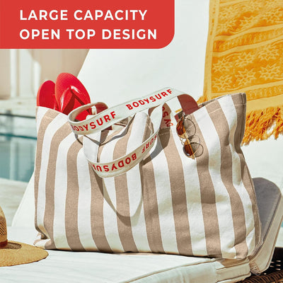 Bolso tote canvas estampado con bolsillo zip para mujer