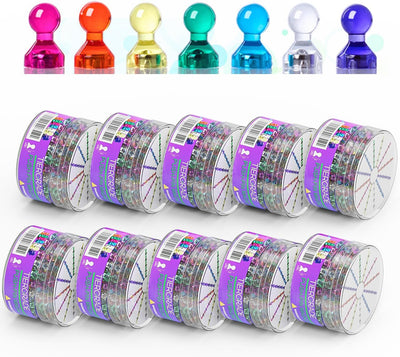 600 Imanes 7 Colores Fuertes para Pizarra Seca y Blanca