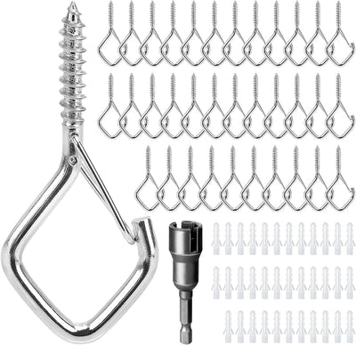 35 Ganchos Acero Inox 304 para Luces y Decoraciones Exteriores
