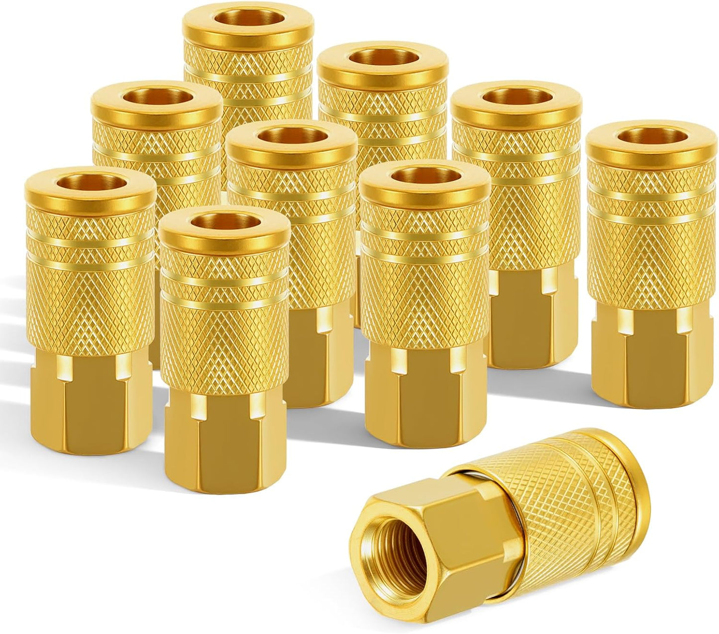 10 Accesorios Manguera Aire 1/4pulg Conector NTP Latón