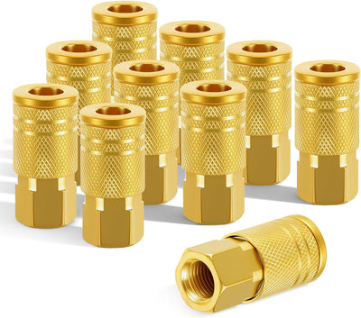 10 Accesorios Manguera Aire 1/4pulg Conector NTP Latón