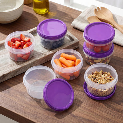 6 Pzas Recipientes Congelador 8oz Tapas Reutilizables