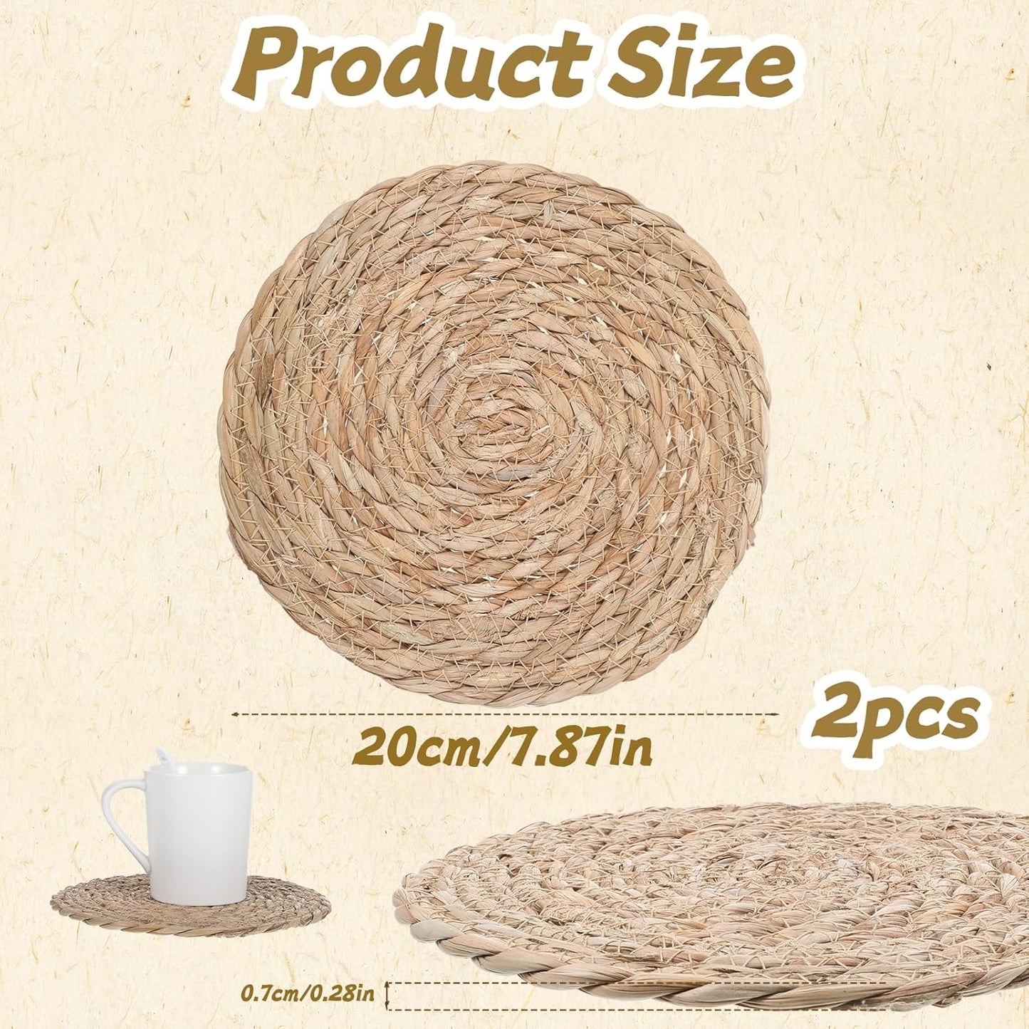 Juego de salvamanteles para platos calientes, mesa y encimera de cocina 2 piezas resistentes al calor