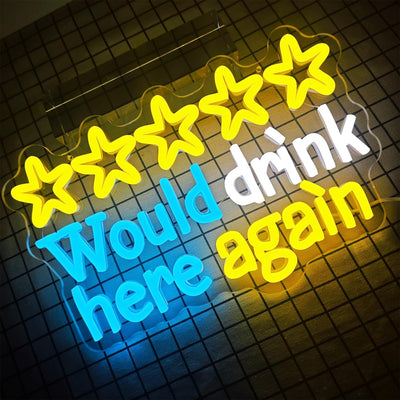 Letrero neón inglés para hogar bar garaje con luz led