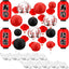 40 Linternas LED decorativas con flor de cerezo rojo