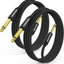 Cable guitarra 1/4pulg 3.3ft pack 2 trenzado blindado enchufe TS