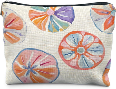 Bolsa maquillaje con cremallera naranja cítricos