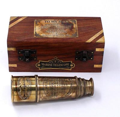 Telescopio latón regalo graduación cumpleaños hijo