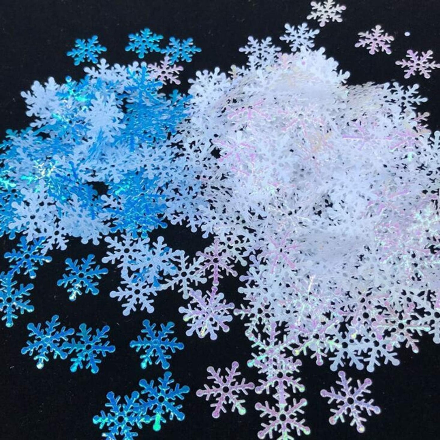 Confeti nieve blanco azul paquete fiesta Navidad bodas cumpleaños