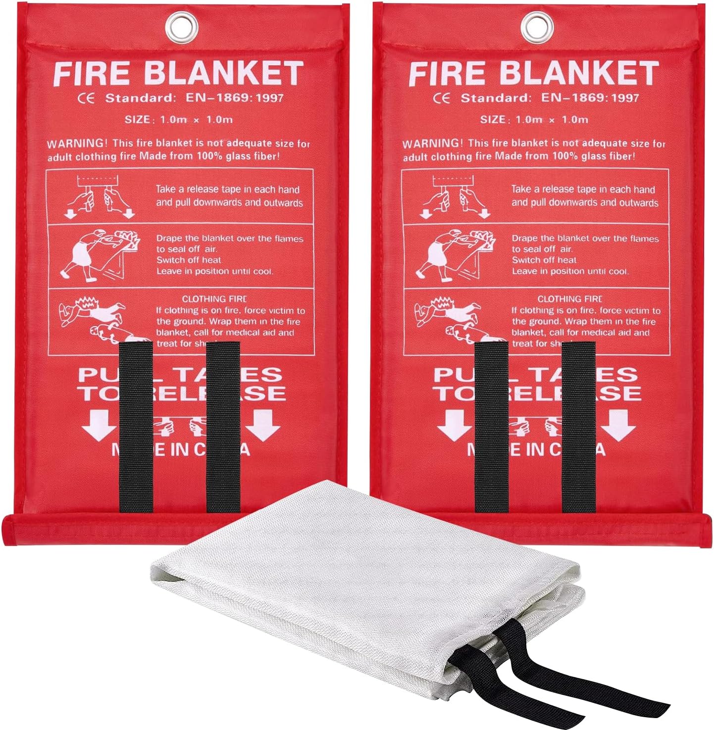 Manta fibra vidrio contra incendios 40x40pulg set 2