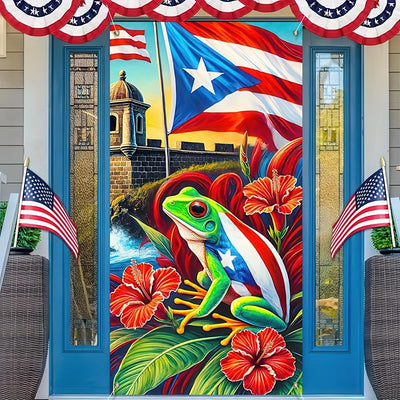 Pancarta puerta rana coqui 71x35" decoración