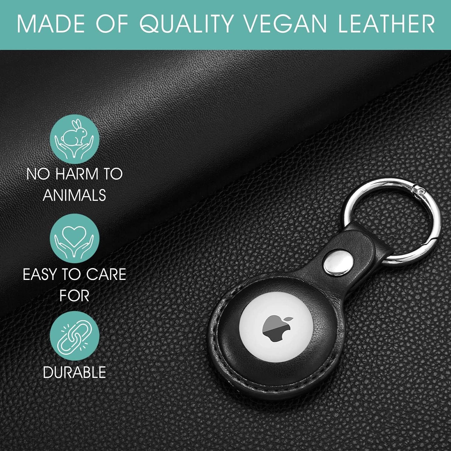 2 Pzas Fundas Airtag Cuero Vegano Llavero