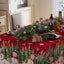 Mantel navideño rectangular con muñeco nieve y árbol lavable