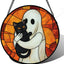 Colgante vidrieras Halloween gato negro atrapasoles
