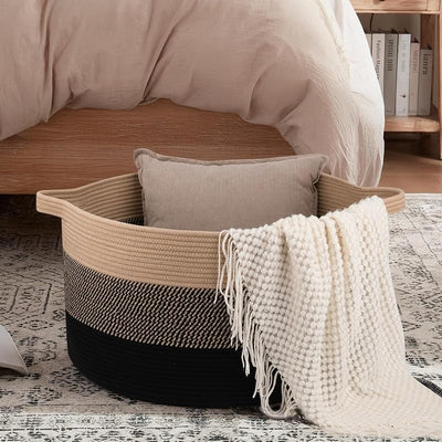 Cesta 90L para sala 23x13" con asa almacenamiento