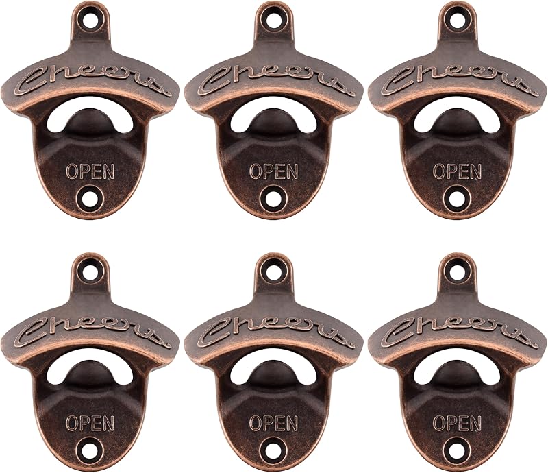 Abridor botellas cobre antiguo pared set 6