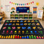 Alfombra aula primaria 13x7.7ft con números y letras