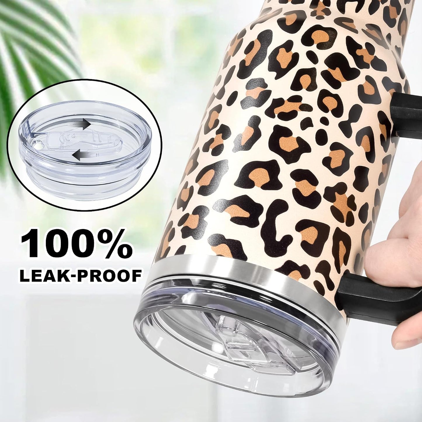 Vaso acero inox 40oz con asa pajilla a prueba de fugas