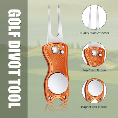 Herramienta divot golf plegable magnética 2-6 pzas