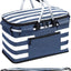 Cesta picnic aislada 26L con tapa 2 asas resistentes azul