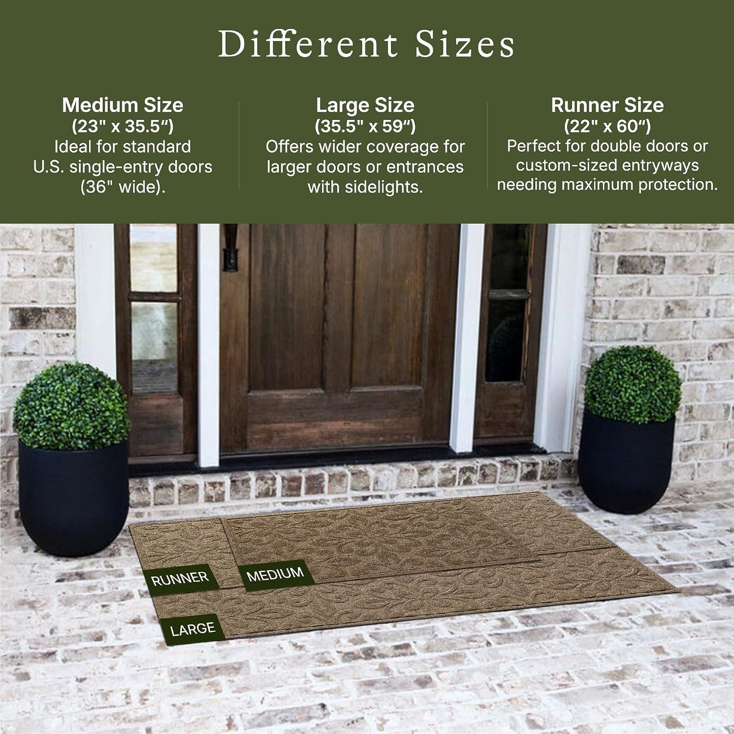 Tapete puerta 2x3ft antiderrap color camello