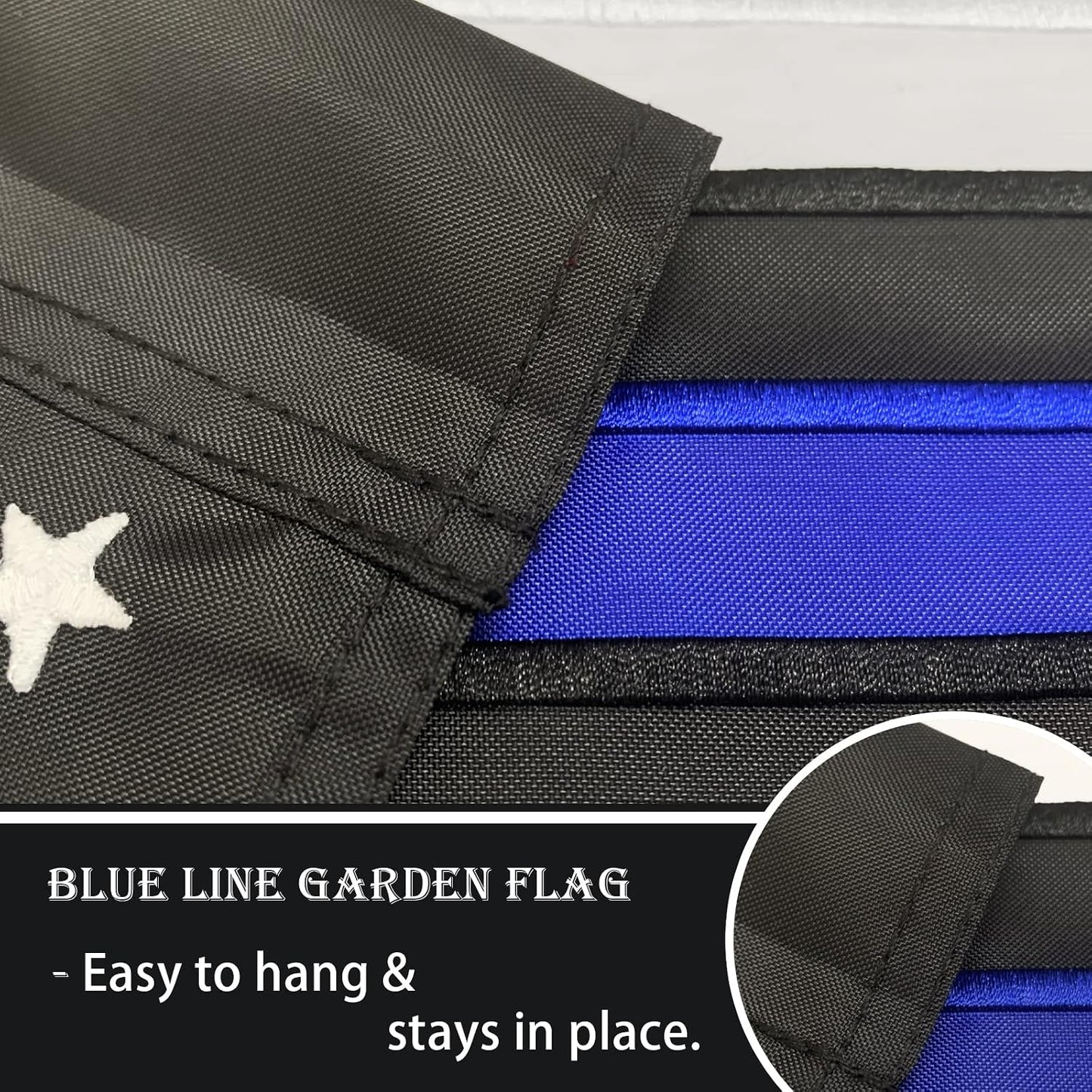 Bandera jardín doble cara azul 12x18"