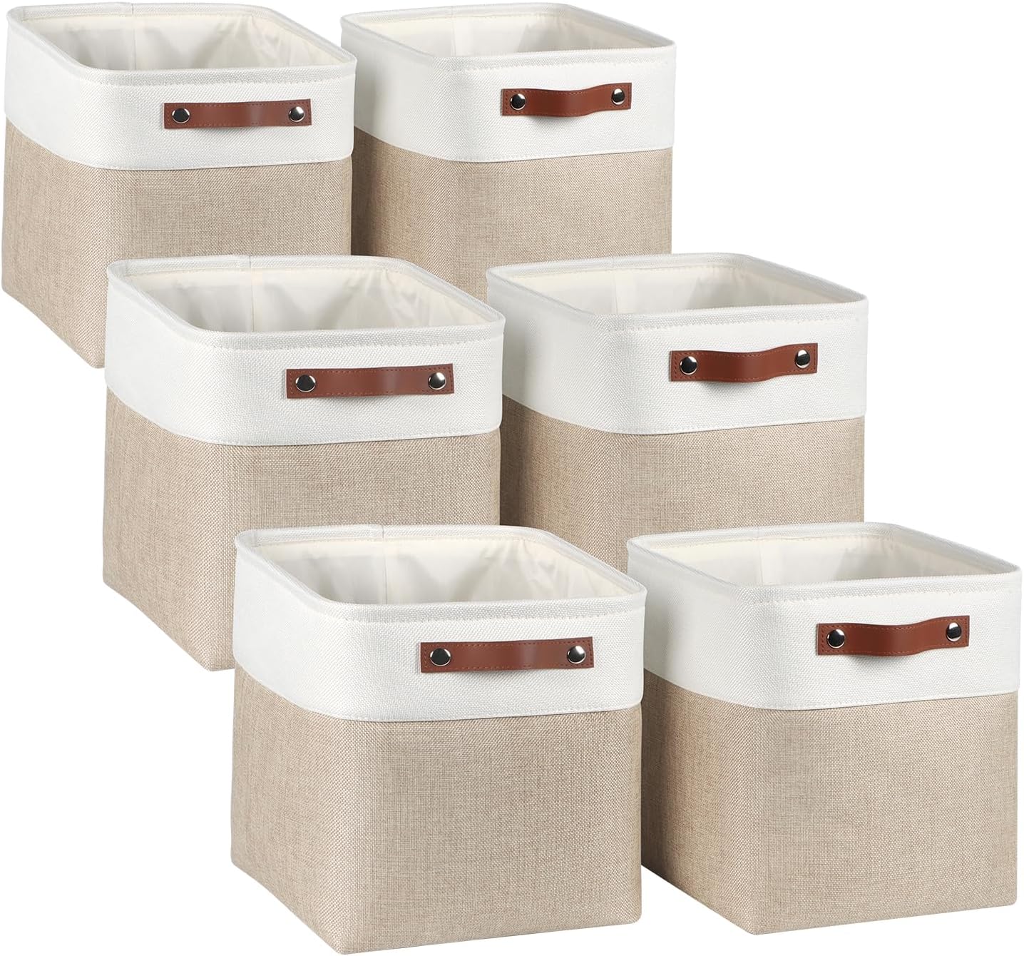 6 Pzas Cubos Almacenamiento Tela 10.5x10.5x11" Plegables