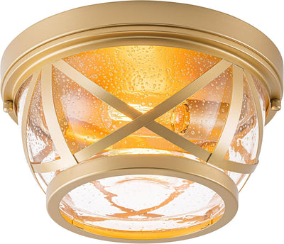 Lámpara techo empotrado 2 luces dorada