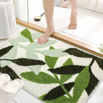 Alfombras baño microfibra hojas antiderrap 32x20pulg
