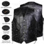 Chaleco motociclista cuero genuino para hombre negro
