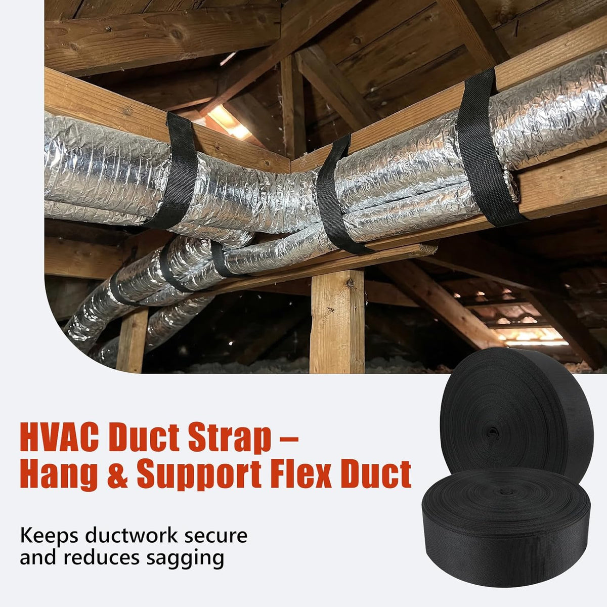 2 Correas Conducto HVAC 100ft Soporte Nailon Resistente
