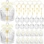 12 Set 48 Pzas Recuerdos Bautismo Cuencos Cristal Rosarios Blanco