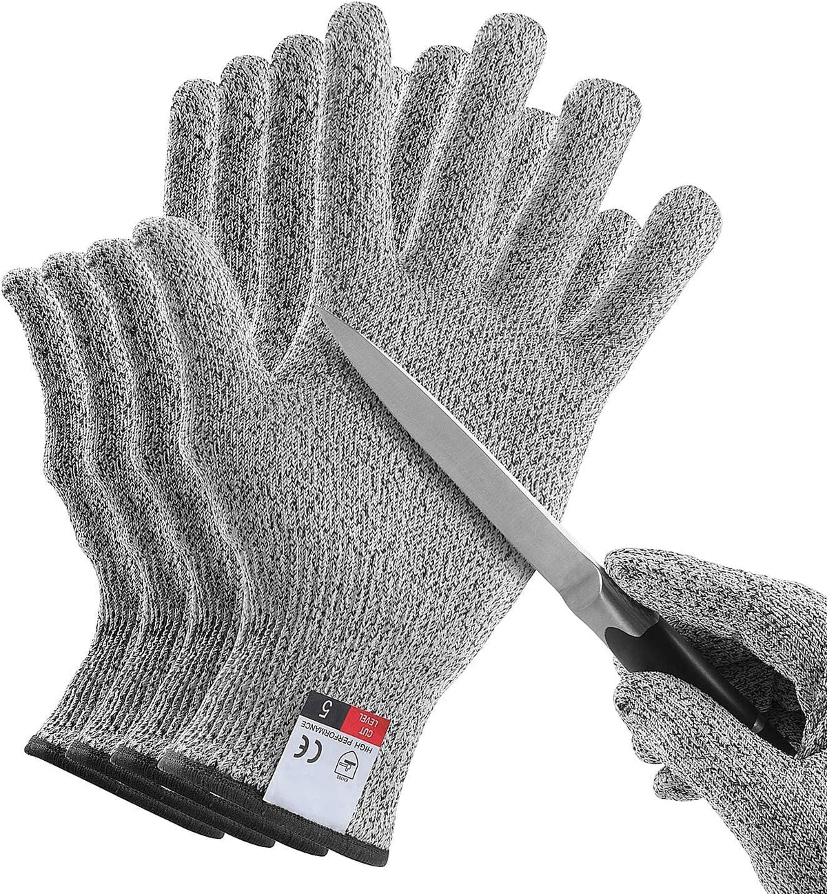 4 Guantes Anticortes Nivel 5 Talla Mediana para Cocina