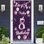 Cartel cumpleaños 8 años globos rosa decoración puerta