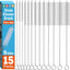 Set 15 Cepillos Pajillas 12pulg 5 Diámetros Reutilizable