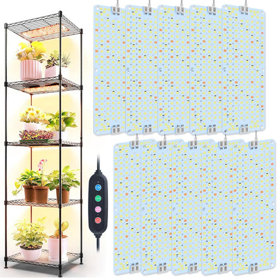 10 Paneles Luces Cultivo Plantas Interior con Temporizador