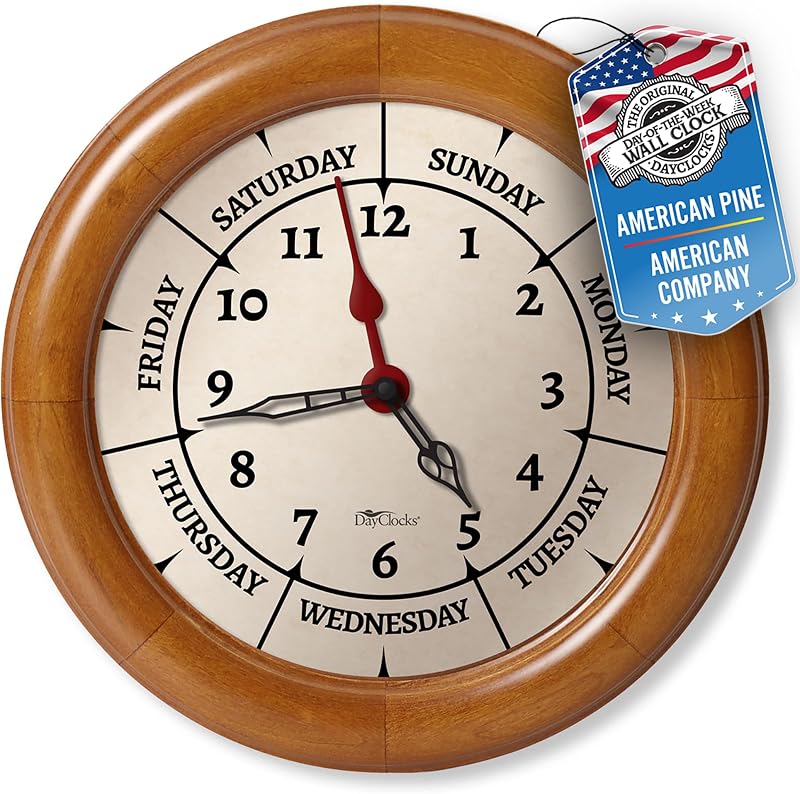 Reloj pared madera pino 10pulg regalo jubilación